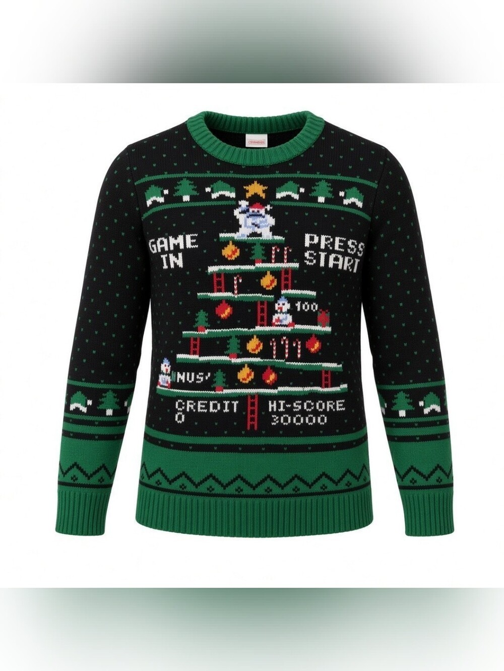 Holiday Time Retro Game Boys S 6/7 "Ugly" Holiday Sweater Whimsical Holidaycore